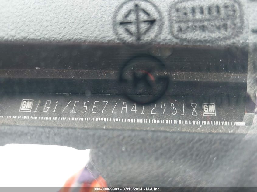 2010 Chevrolet Malibu Ltz VIN: 1G1ZE5E77A4129318 Lot: 39869903