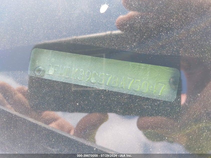 2007 Ford Edge Sel Plus VIN: 2FMDK39C57BA75047 Lot: 39870058