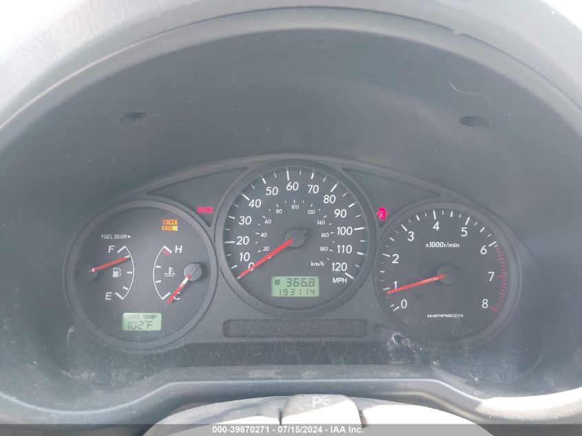 2004 Subaru Impreza Outback Sport VIN: JF1GG68584G801520 Lot: 39870271