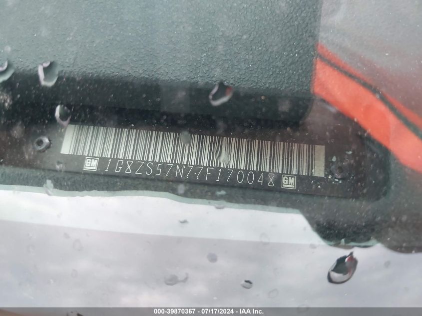 2007 Saturn Aura Xe VIN: 1G8ZS57N77F170048 Lot: 39870367