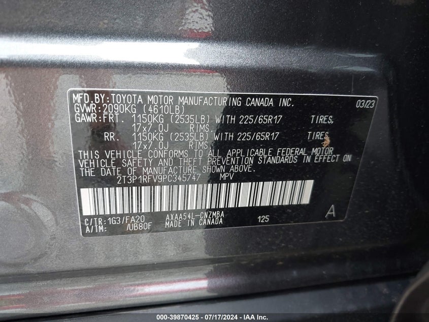 2023 TOYOTA RAV4 XLE - 2T3P1RFV9PC345747