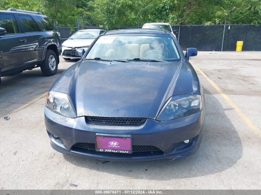 2006 Hyundai Tiburon Gt/Gt Limited/Se VIN: KMHHN65FX6U190195 Lot: 39870471