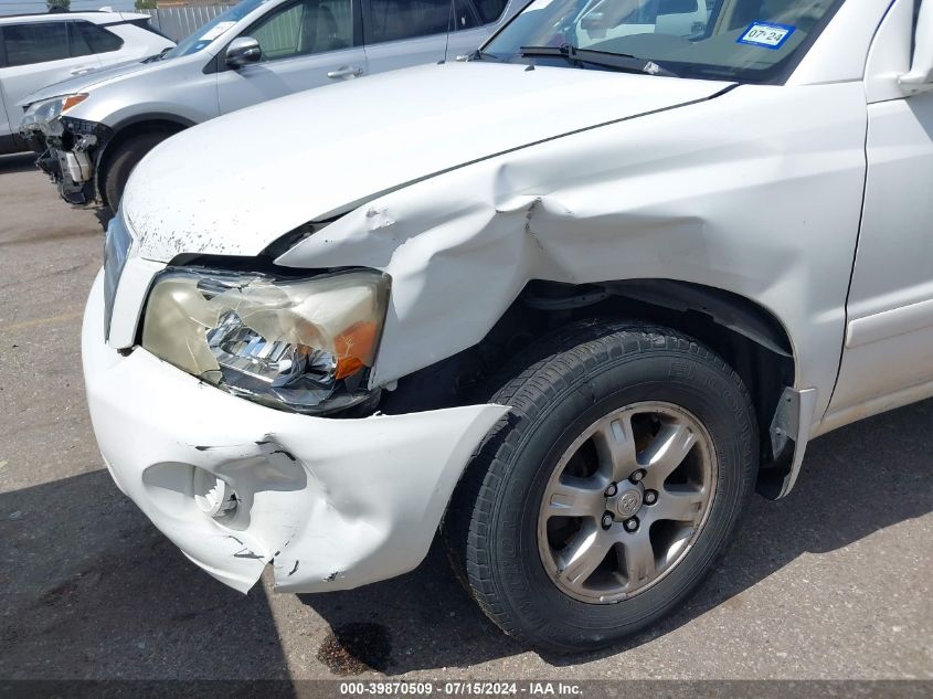 2006 Toyota Highlander V6 VIN: JTEGP21A660120127 Lot: 39870509