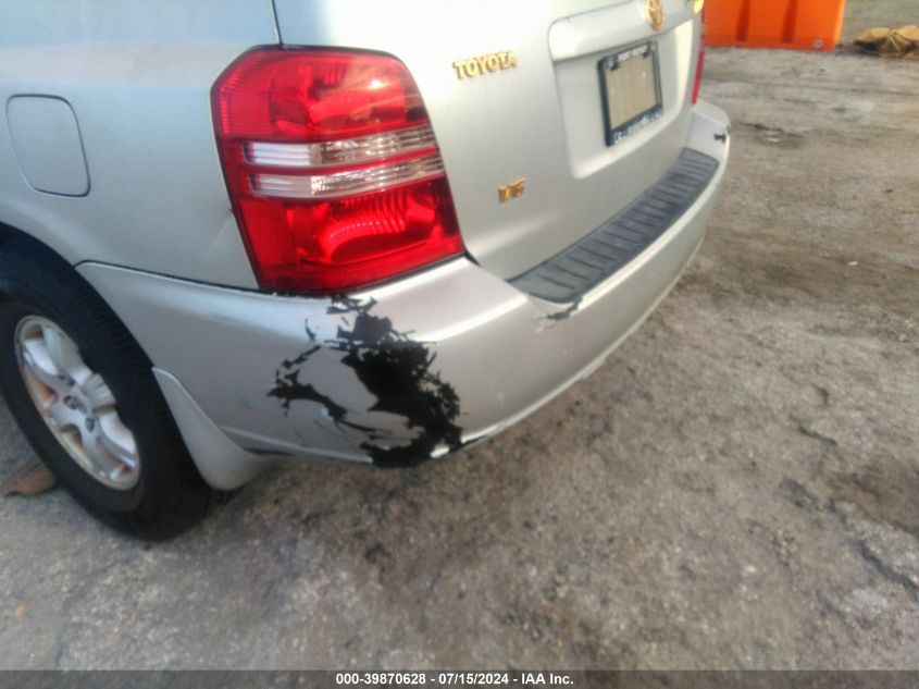 2002 Toyota Highlander V6 VIN: JTEGF21AX20037202 Lot: 39870628