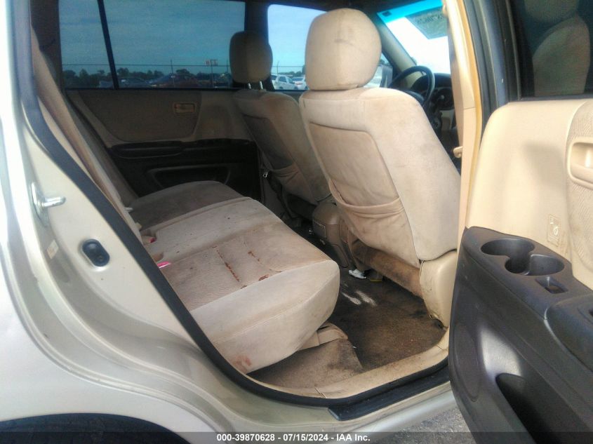 2002 Toyota Highlander V6 VIN: JTEGF21AX20037202 Lot: 39870628