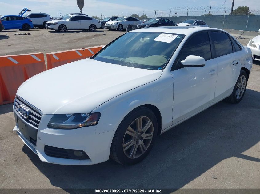 2010 Audi A4 2.0T Premium VIN: WAUAFAFL9AN009095 Lot: 39870829