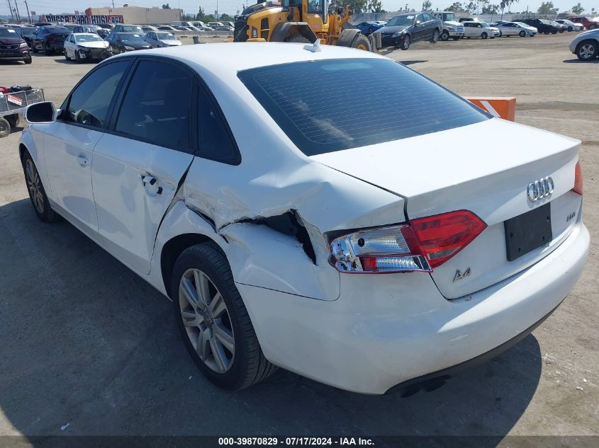 2010 Audi A4 2.0T Premium VIN: WAUAFAFL9AN009095 Lot: 39870829