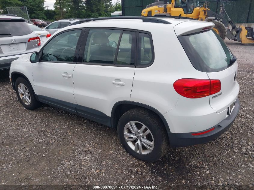 2016 Volkswagen Tiguan S VIN: WVGBV7AX6GW604881 Lot: 39870891