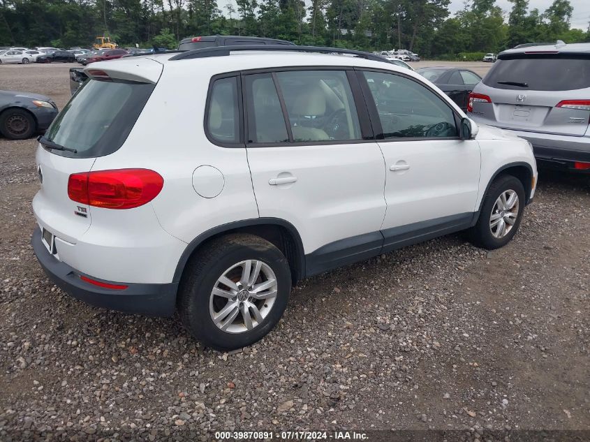 2016 Volkswagen Tiguan S VIN: WVGBV7AX6GW604881 Lot: 39870891