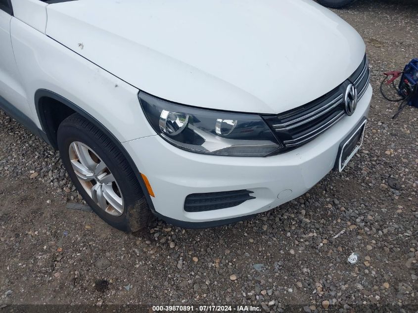 2016 Volkswagen Tiguan S VIN: WVGBV7AX6GW604881 Lot: 39870891