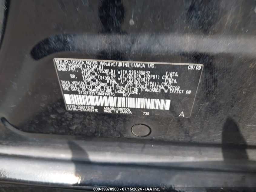 2009 Toyota Rav4 VIN: 2T3ZF33V19W014870 Lot: 39870988