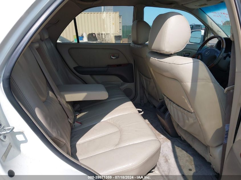 2002 Lexus Rx 300 VIN: JTJHF10U220262998 Lot: 39871359