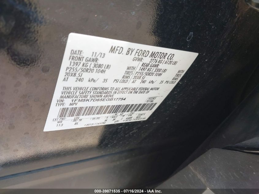 2021 Ford Explorer Xlt VIN: 1FMSK7DH6MGC40688 Lot: 39871535