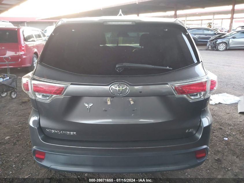 2016 Toyota Highlander Le Plus V6 VIN: 5TDZKRFH8GS137150 Lot: 39871655