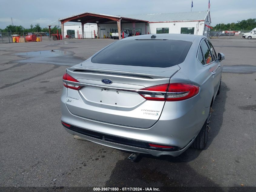 2018 Ford Fusion Hybrid Titanium VIN: 3FA6P0RU4JR219045 Lot: 39871850