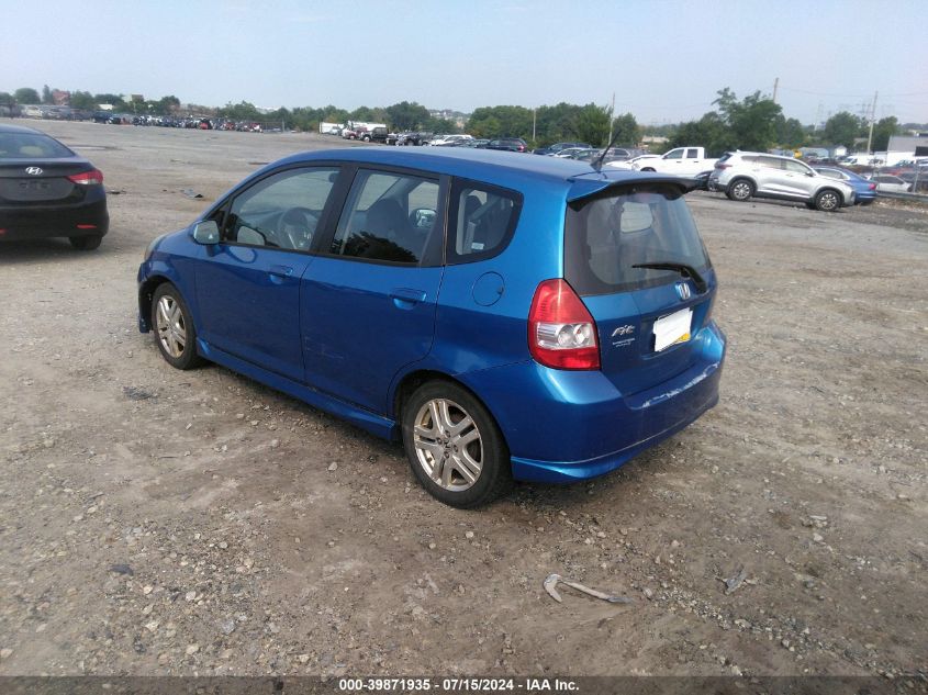 2008 Honda Fit Sport VIN: JHMGD37608S025784 Lot: 39871935