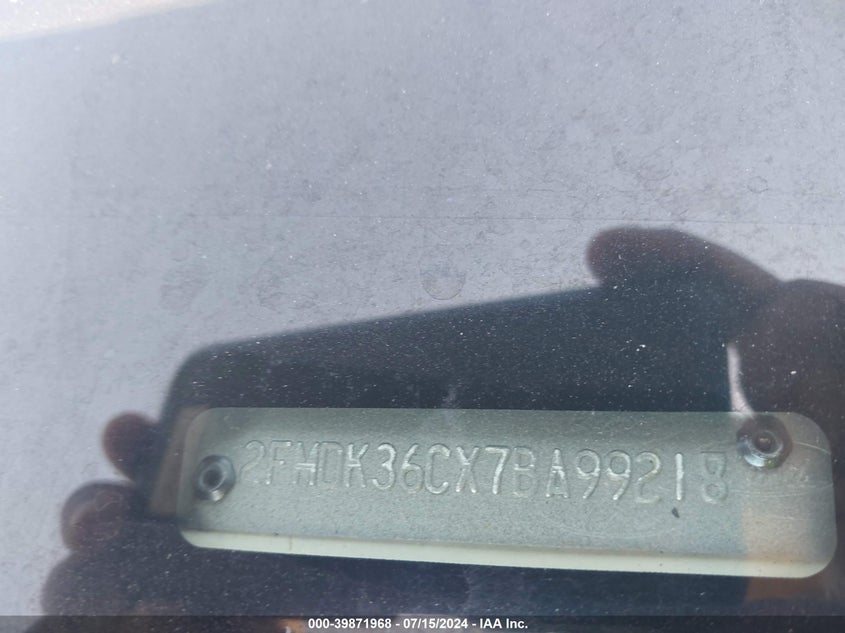 2007 Ford Edge Se VIN: 2FMDK36CX7BA99218 Lot: 39871968