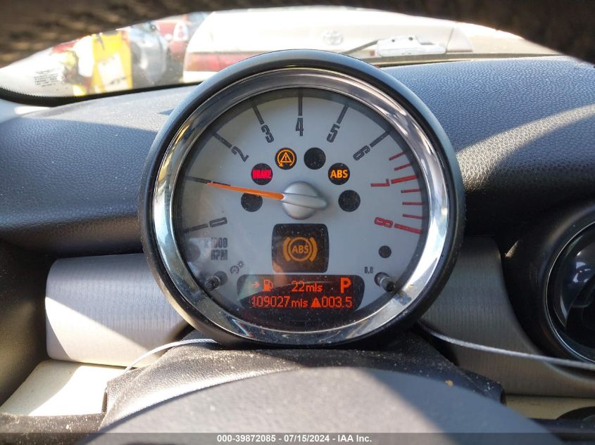 2009 Mini Cooper S Clubman VIN: WMWMM33519TP91341 Lot: 39872085