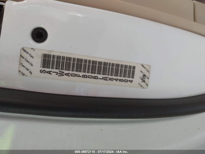 2011 Jaguar Xf VIN: SAJWA0FB0BLR84804 Lot: 39872115