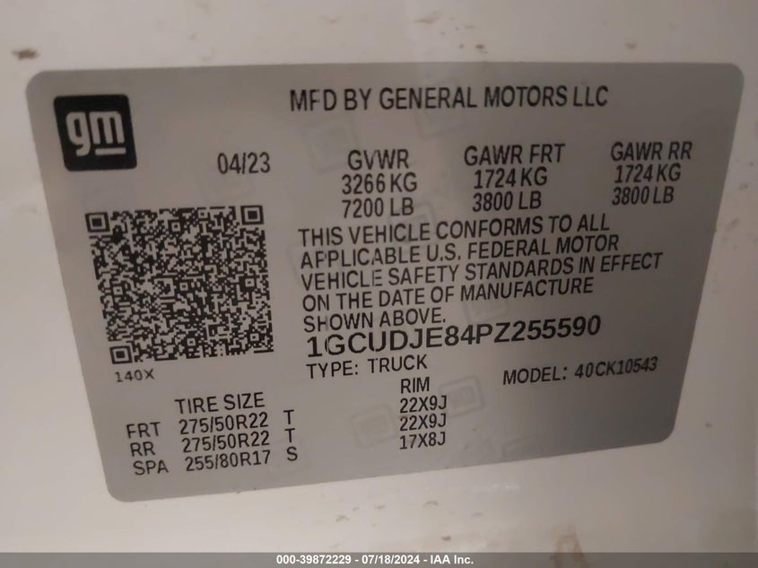 2023 CHEVROLET SILVERADO 1500 4WD  SHORT BED HIGH COUNTRY - 1GCUDJE84PZ255590