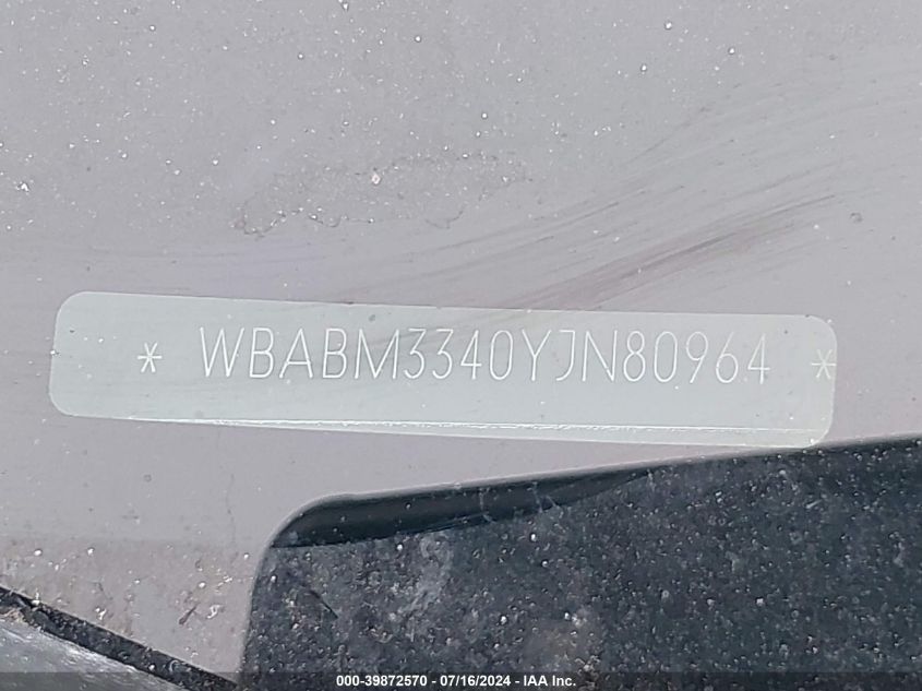 2000 BMW 323Ci Ci VIN: WBABM3340YJN80964 Lot: 39872570