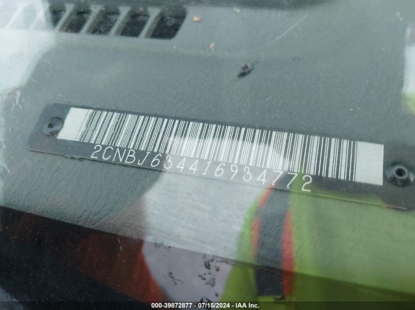 2001 Chevrolet Tracker Hard Top Lt VIN: 2CNBJ634416934772 Lot: 39872877