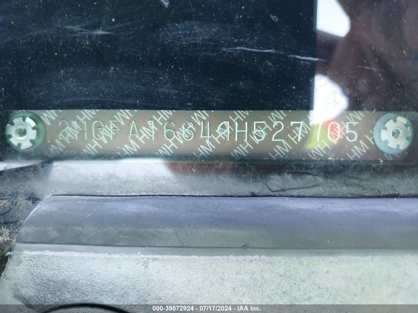 2009 Honda Civic Lx-S VIN: 2HGFA16649H527705 Lot: 39872924