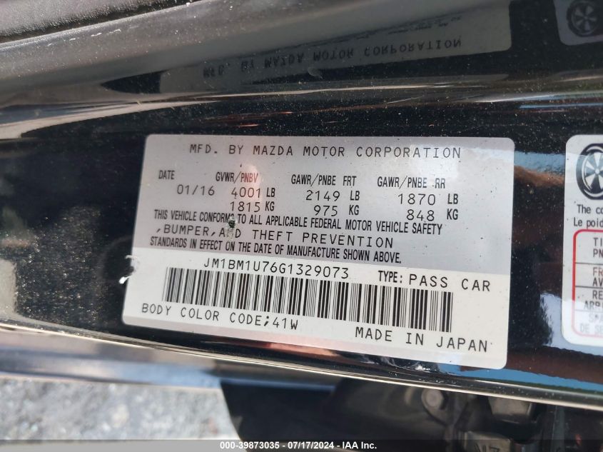 2016 Mazda Mazda3 I Sport VIN: JM1BM1U76G1329073 Lot: 39873035