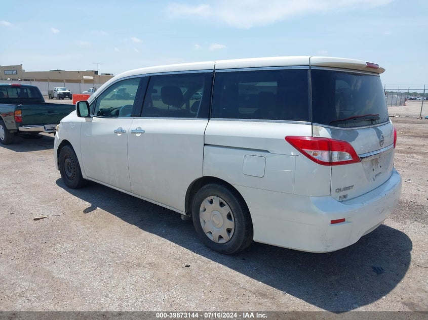 2012 Nissan Quest S VIN: JN8AE2KP1C9031337 Lot: 39873144