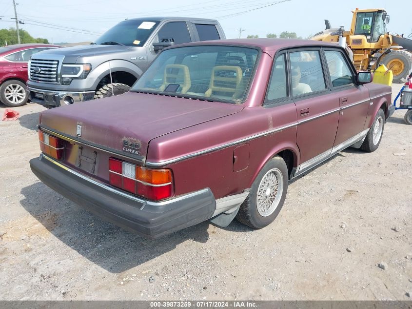 1993 Volvo 240 VIN: YV1AS8801P1489086 Lot: 39873259