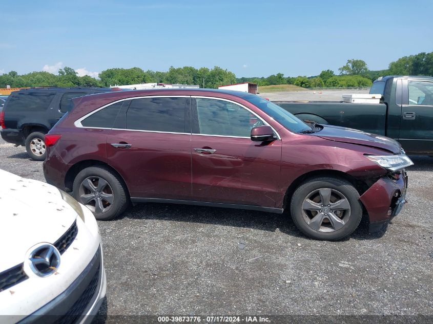 2015 Acura Mdx VIN: 5FRYD4H21FB009951 Lot: 39873776