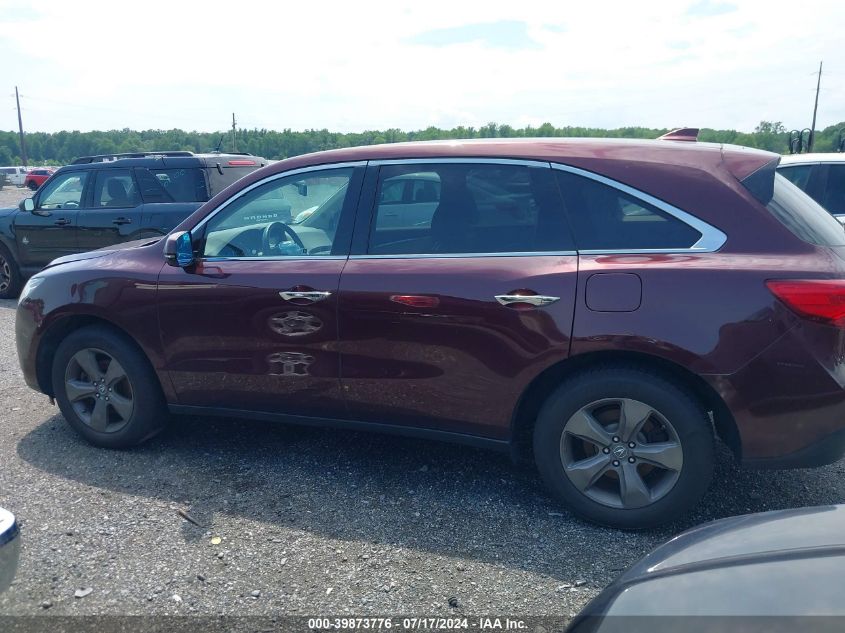 2015 Acura Mdx VIN: 5FRYD4H21FB009951 Lot: 39873776