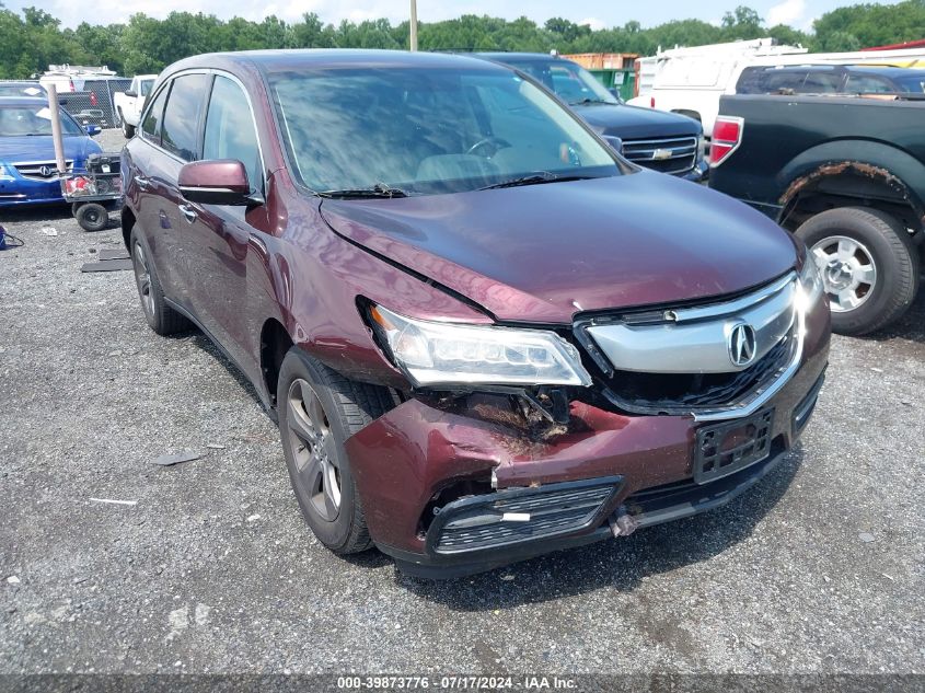 2015 Acura Mdx VIN: 5FRYD4H21FB009951 Lot: 39873776