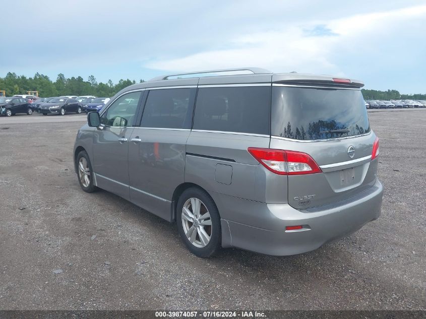 2012 Nissan Quest Sl VIN: JN8AE2KP9C9046829 Lot: 39874057