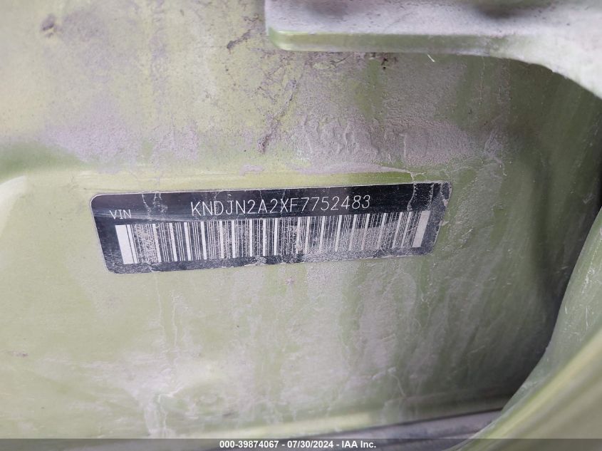 2015 Kia Soul VIN: KNDJN2A2XF7752483 Lot: 39874067