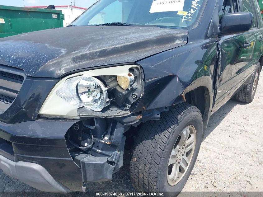 2004 Honda Pilot Ex-L VIN: 5FNYF18554B005015 Lot: 39874068