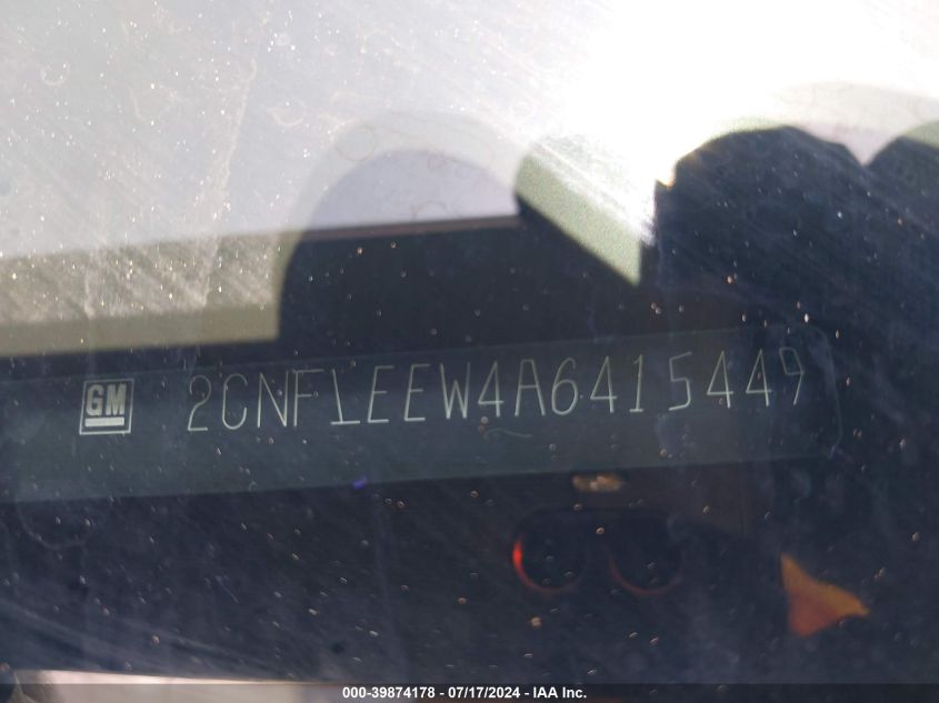 2010 Chevrolet Equinox Lt VIN: 2CNFLEEW4A6415449 Lot: 39874178