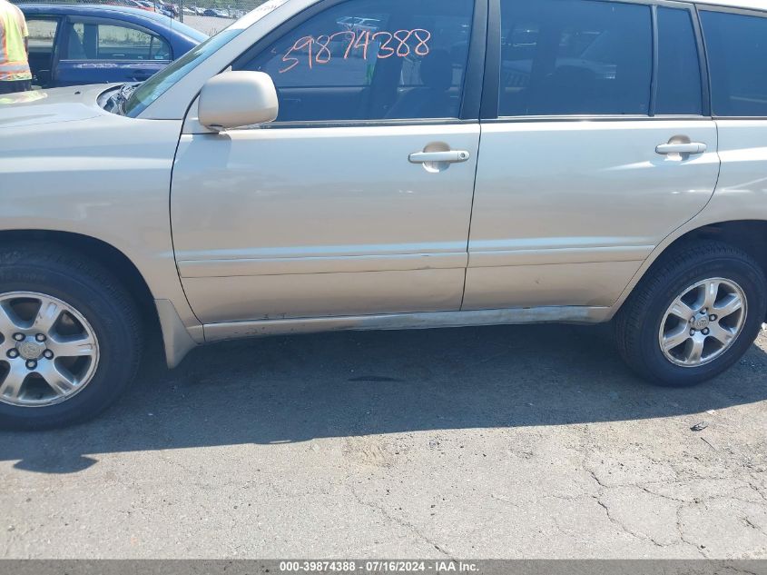 2007 Toyota Highlander V6 VIN: JTEEP21A470226696 Lot: 39874388