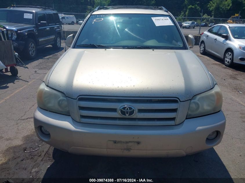 2007 Toyota Highlander V6 VIN: JTEEP21A470226696 Lot: 39874388