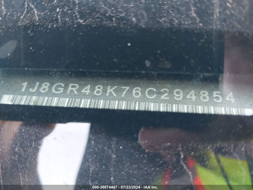 2006 Jeep Grand Cherokee Laredo VIN: 1J8GR48K76C294854 Lot: 39874447
