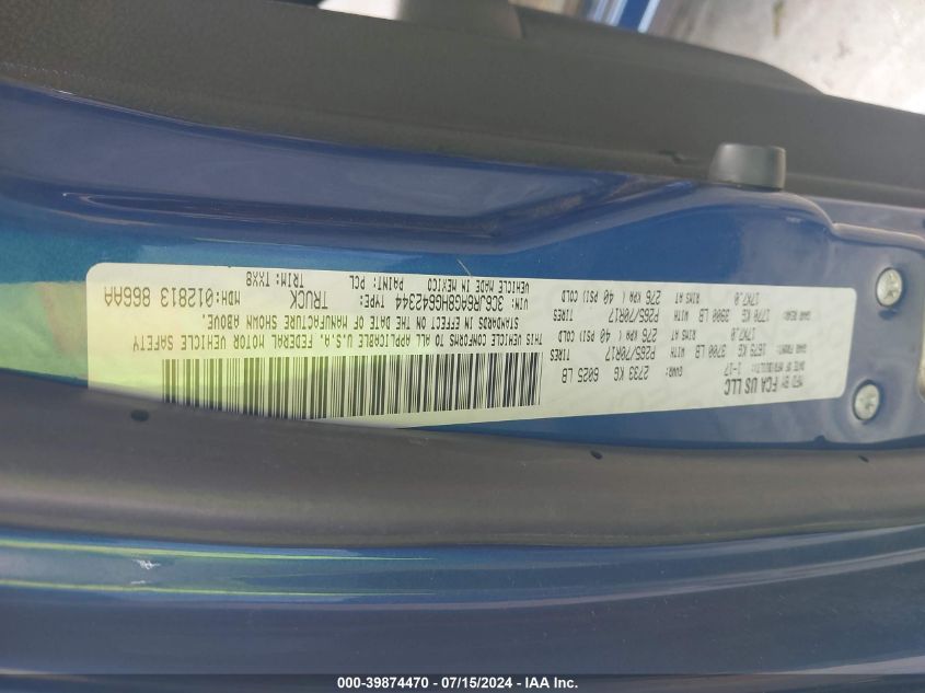 2017 Ram 1500 Tradesman Regular Cab 4X2 6'4 Box VIN: 3C6JR6AG8HG642344 Lot: 39874470