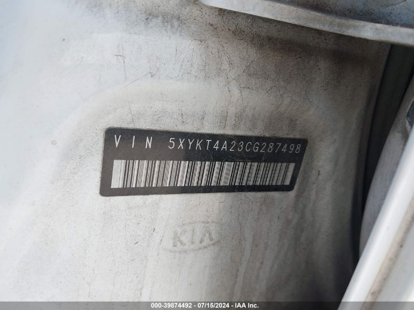 5XYKT4A23CG287498 2012 Kia Sorento Lx V6