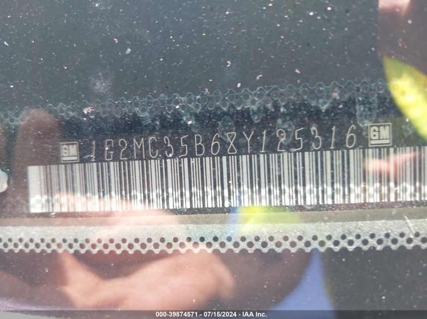 2008 Pontiac Solstice VIN: 1G2MC35B68Y125316 Lot: 39874571