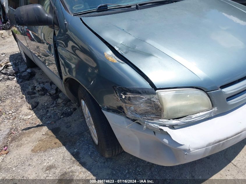 2000 Toyota Sienna Le VIN: 4T3ZF13C9YU299058 Lot: 39874623