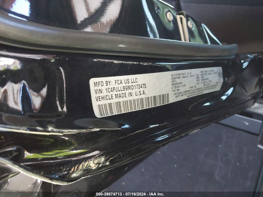 2021 Jeep Cherokee Latitude Plus VIN: 1C4PJLLB9MD173475 Lot: 39874713