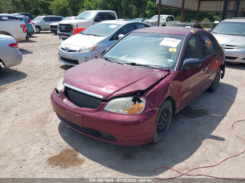 2003 Honda Civic Lx VIN: 2HGES16503H558344 Lot: 39874826