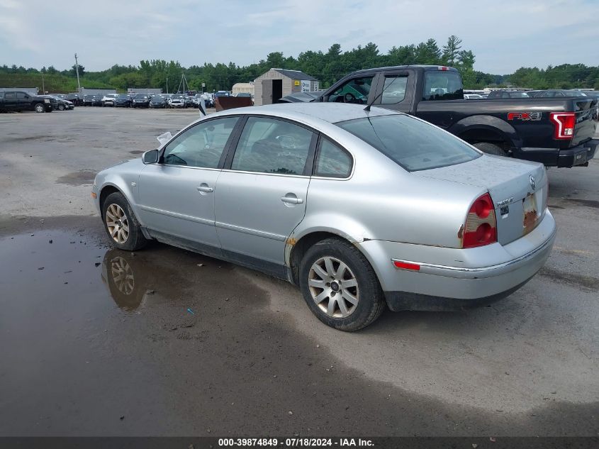 2003 Volkswagen Passat Gls VIN: WVWPD63B33P033928 Lot: 39874849