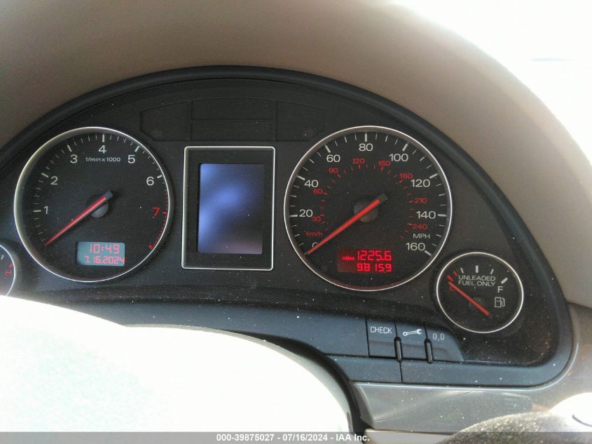 2005 Audi A4 1.8T Special Edition VIN: WAULC68EX5A122385 Lot: 39875027