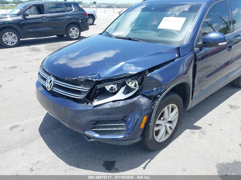 2016 Volkswagen Tiguan S VIN: WVGAV7AX8GW603338 Lot: 39875117