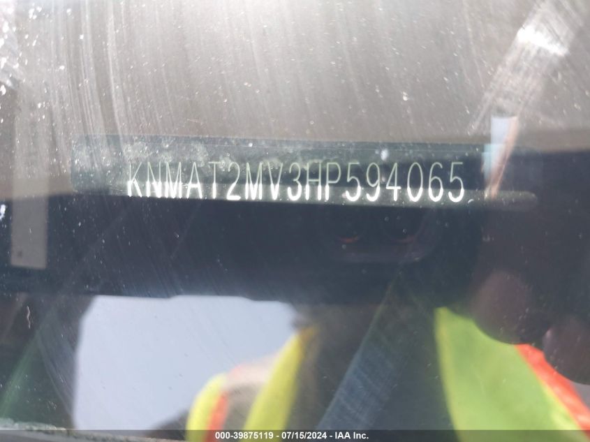 2017 Nissan Rogue Sv VIN: KNMAT2MV3HP594065 Lot: 39875119